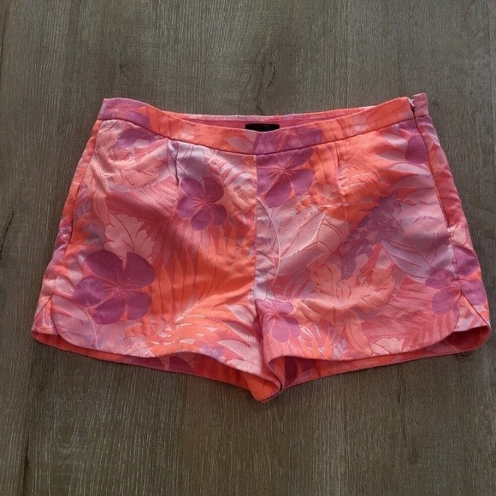 J Crew Hot Pink Island Print Shorts